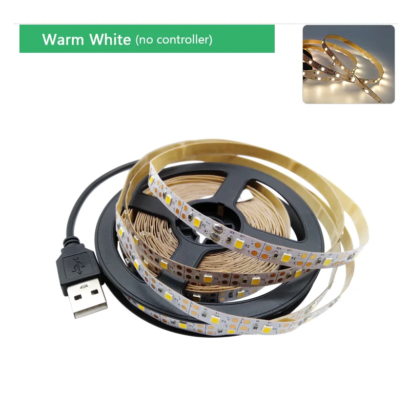 5V LED Strip Light USB 2835SMD RGB Diode Tape 0.5M 1M 2M 3M Flexible Neon Ribbon for TV Backlight PC Screen Background Lighting (9)