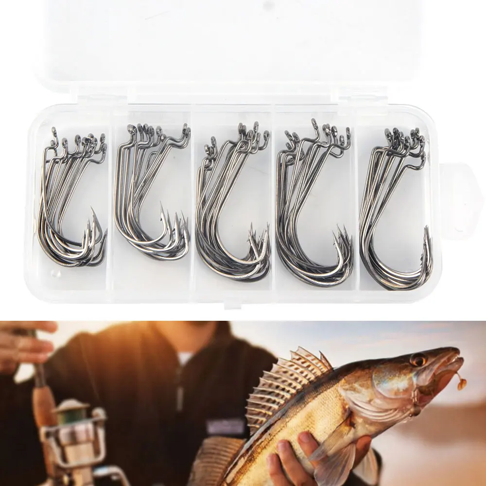 Portable Decoy Sea Fishing Crank Hook Fishing Hook Lure Hooks 51pcs/Set Silver Hook Durable