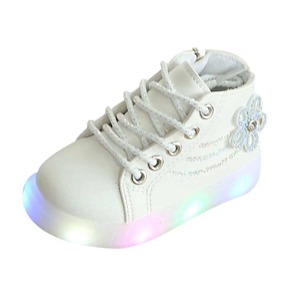Детская обувь для маленьких девочек; цветочный светодиодный светильник; Светящиеся кроссовки для бега; спортивная обувь; сезон весна-осень-зима; модная обувь; C840