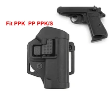 Cqc tático arma coldre walther pp/ppk/ppks caça ocultação rápida mão direita cinto loop pistola coldre caso bolsa