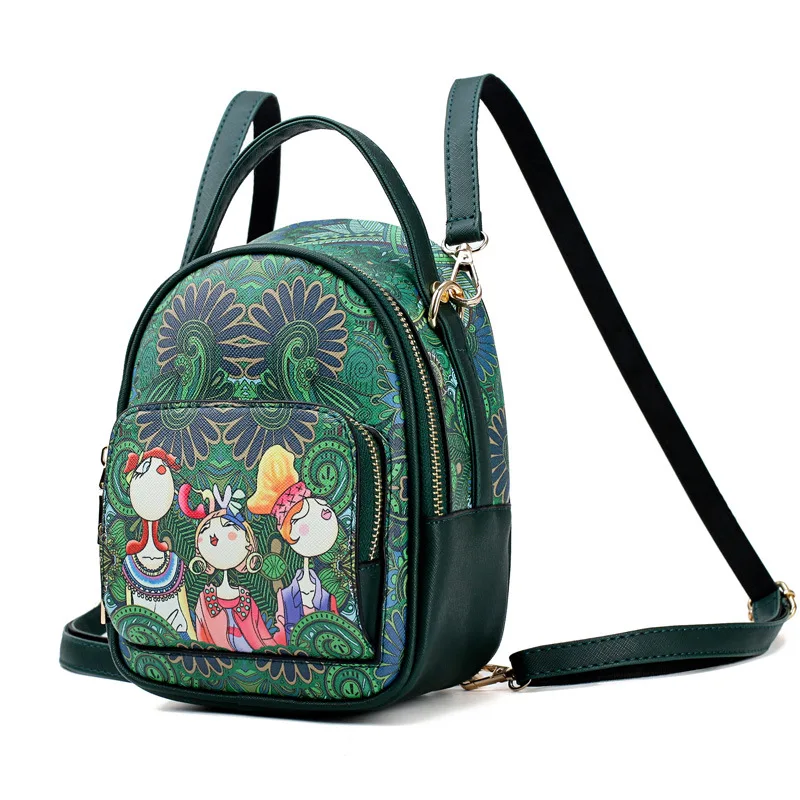 

WOMEN'S Bag 2018 New Style Backpack Forest Series Bag Double Layer Fashion Casual Simple College Style Handbag