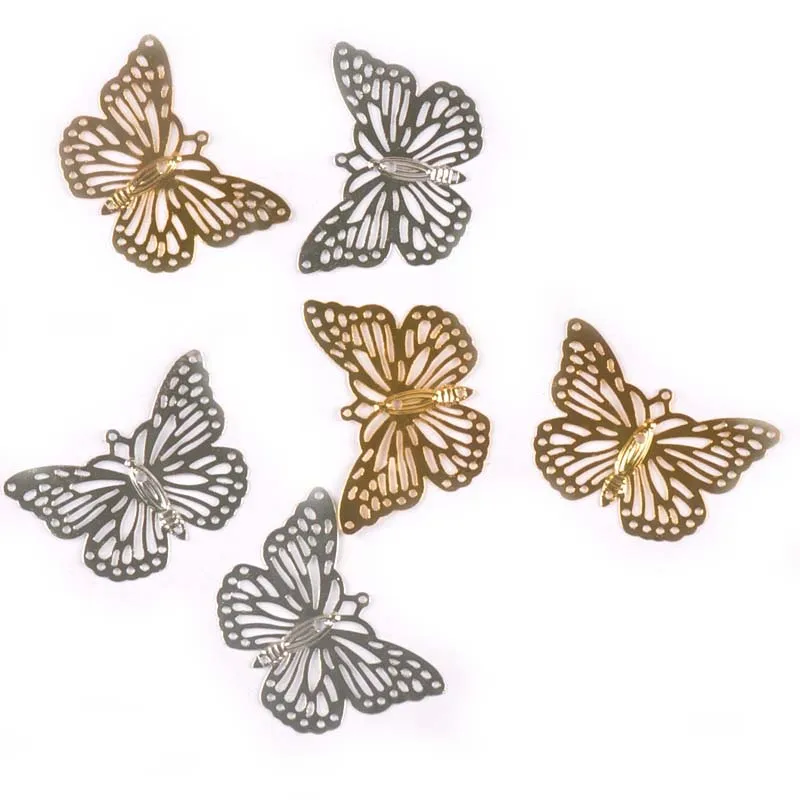골드 실버 꽃 나비 커넥터 선조 DIY 스크랩북 액세서리 Embellishments에 대 한 금속 공예 포장 20Pcs yk0768