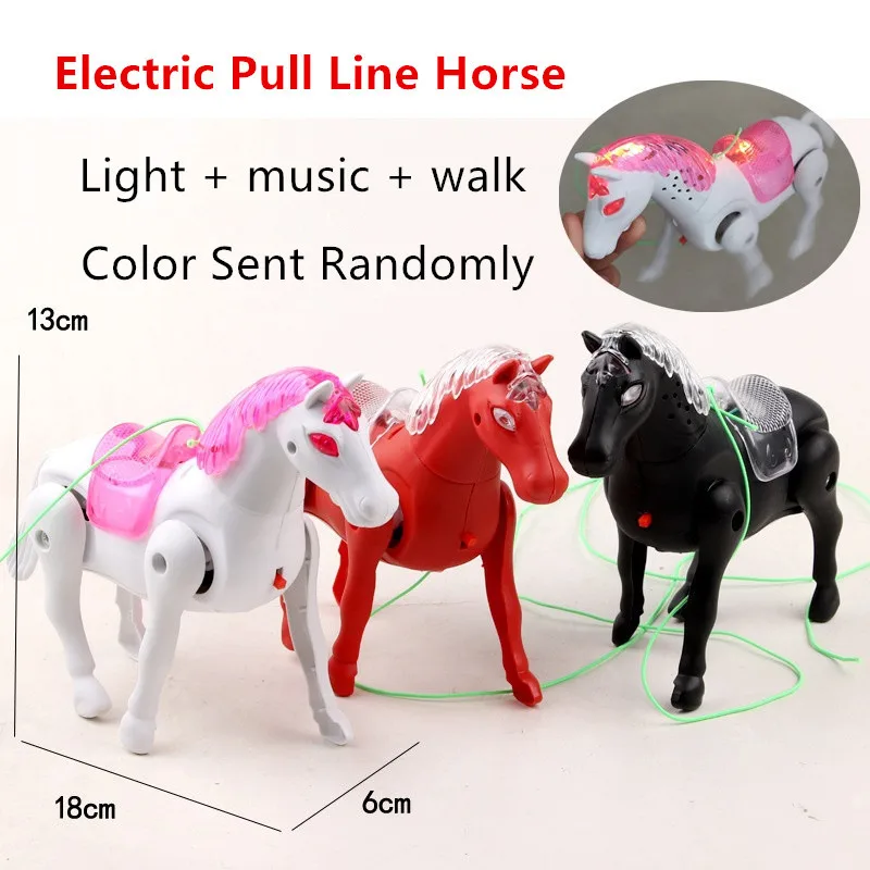 Electric Pull line animal toy Unicorn Horse Deer pig and Dog With light + music + Walking With Traction Rope Animal Toys For Chi 10