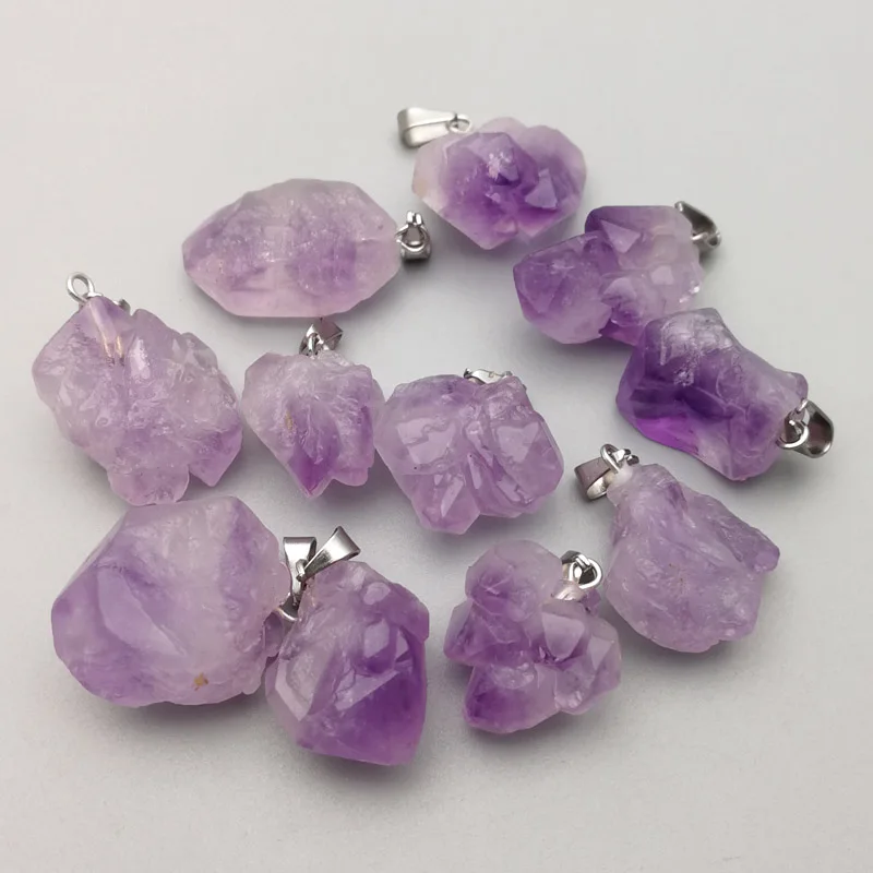 Оптовая продажа подвески из натурального фиолетового кристалла аметистальные