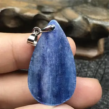 

Natural Blue Kyanite Beads Pendant For Woman Man Crystal 32x18x5mm Cat Eye Gemstone Crystal Water Drop Necklace Pendant AAAAA