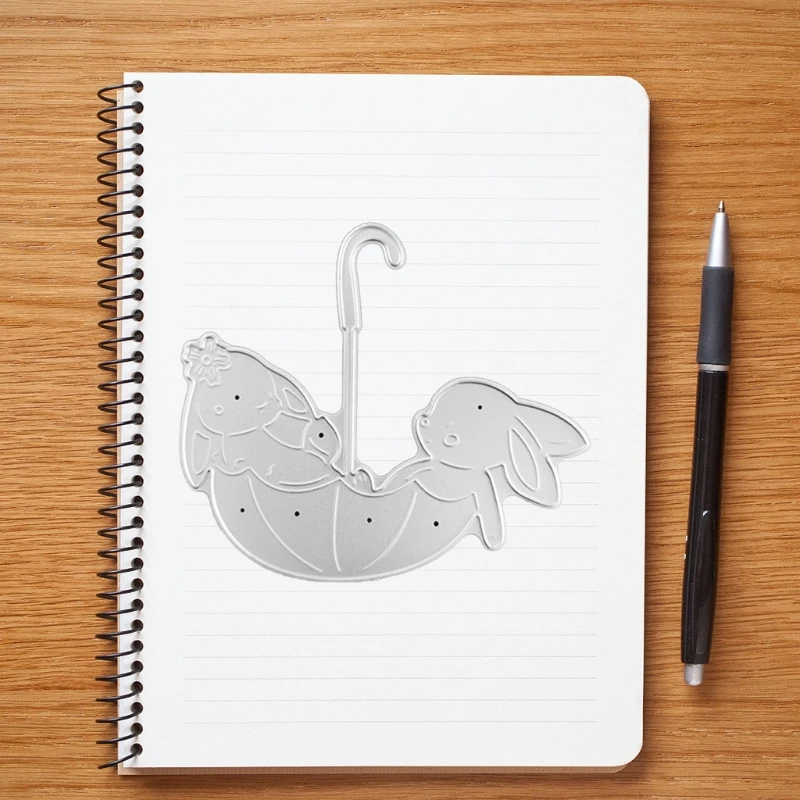 

Umbrella Bunny Metal Cutting Dies Stencil Scrapbooking DIY Album Stamp Paper Card Embossing Decoration Craft