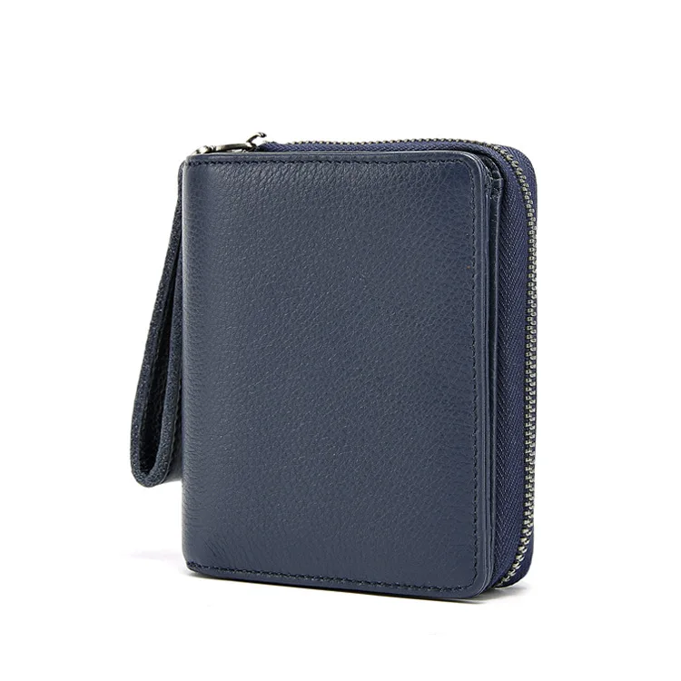 

Genuine Leather Organ Wallet Card Bit More Wallet Short Zipper Wallet Multi-functional Wallet Full-grain Leather