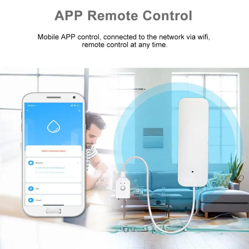 Tuya Wifi Leak Alarm Water WiFi Smart Tuya Water Leakage Sensor Tuya