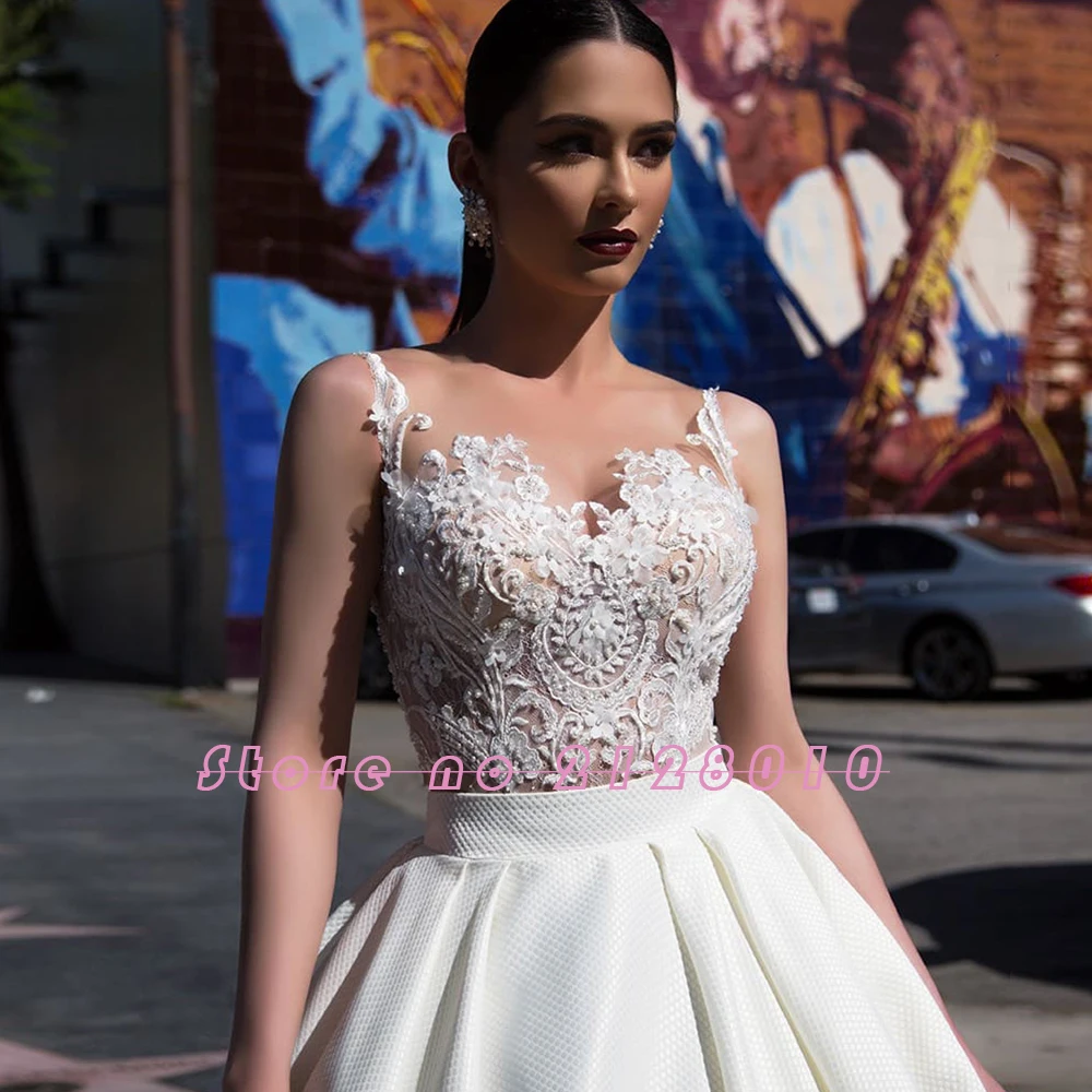 Новое поступление, Тюлевое Атласное Бальное Платье, Свадебные Платья, Vestido De Noiva Princesa, Аппликации, цветы, Прозрачное платье