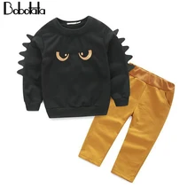 Bobotata с персонажами из мультфильмов комплекты одежды для мальчиков Дети Костюмы весна-осень свитер с изображением монстра+ штаны, спортивный костюм из 2 предметов для детей Одежда для мальчиков, костюмы