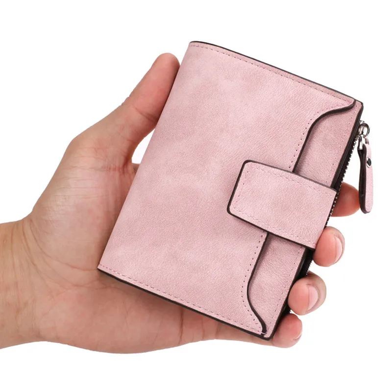 

PACGOTH New Fashion PU Leather Solid Color Women Short Zipper Wallet Multi-card Card Package Money Storage Clutch Coin Purse