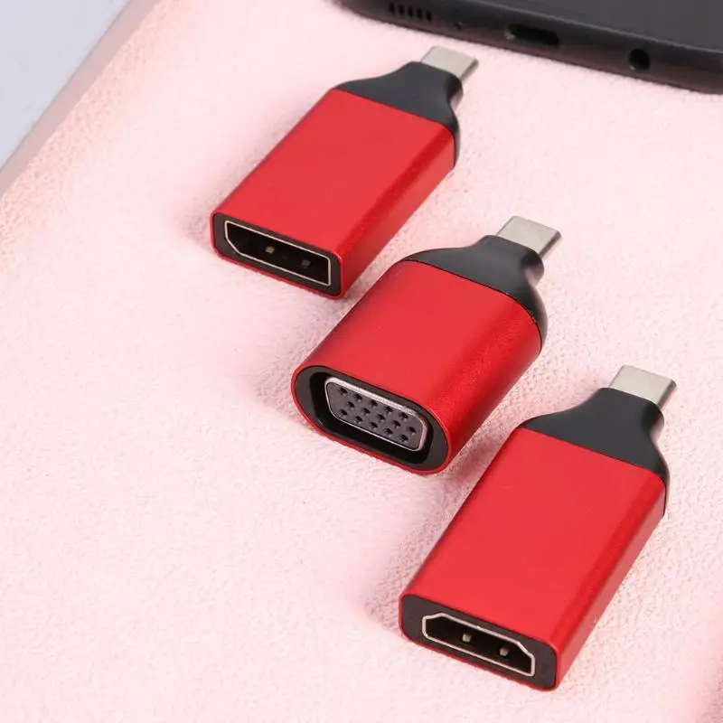 Type-C до 4K HDMI 1080P VGA 4K DP конвертер USB C штекер в HDMI VGA DP Женский адаптер для MacBook Pro/bnd переключатель/телефоны