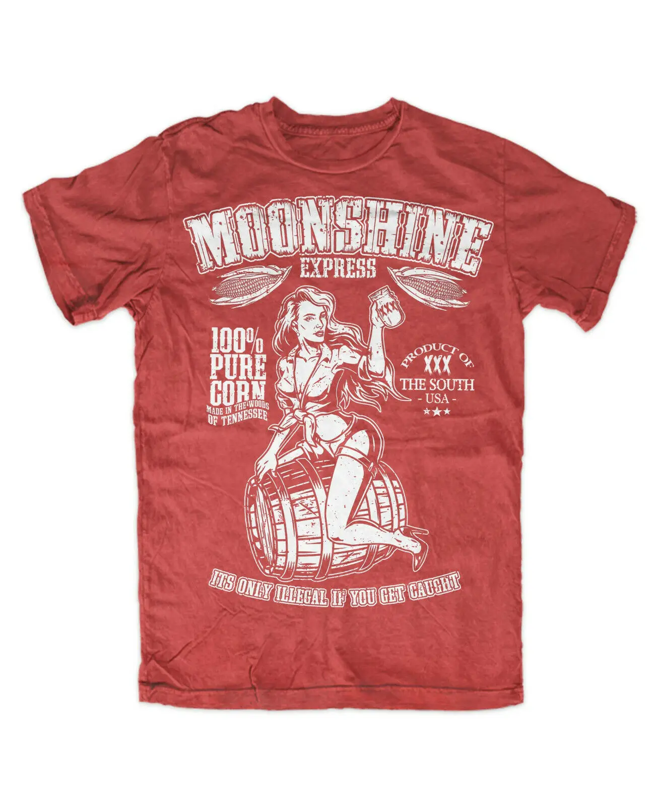 Moonshine Express M2 T Shirt Red 