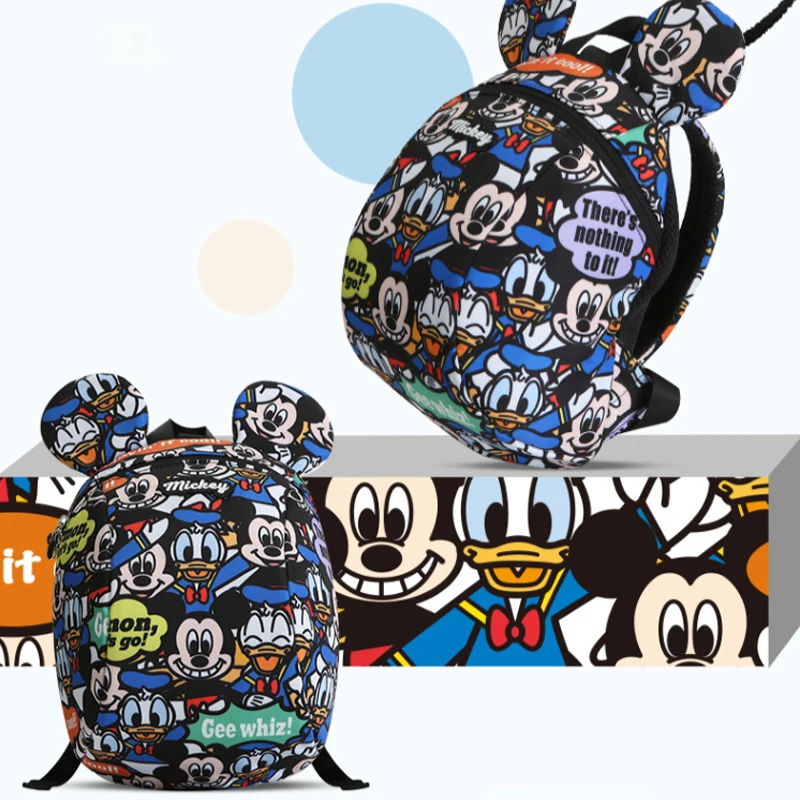 DISNEY Микки Маус сумка Детский рюкзак милый мультфильм детские плечи Анти потери