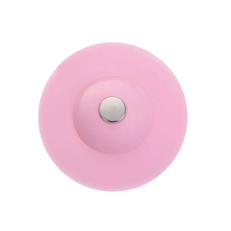 Pink Фильтр для раковины, анти-блокировка, силиконовые аксессуары для кухни, нажимная Крышка для слива пола, канализационная раковина для ванной комнаты, заглушка для раковины, фильтр, дезодорант - Color: Pink