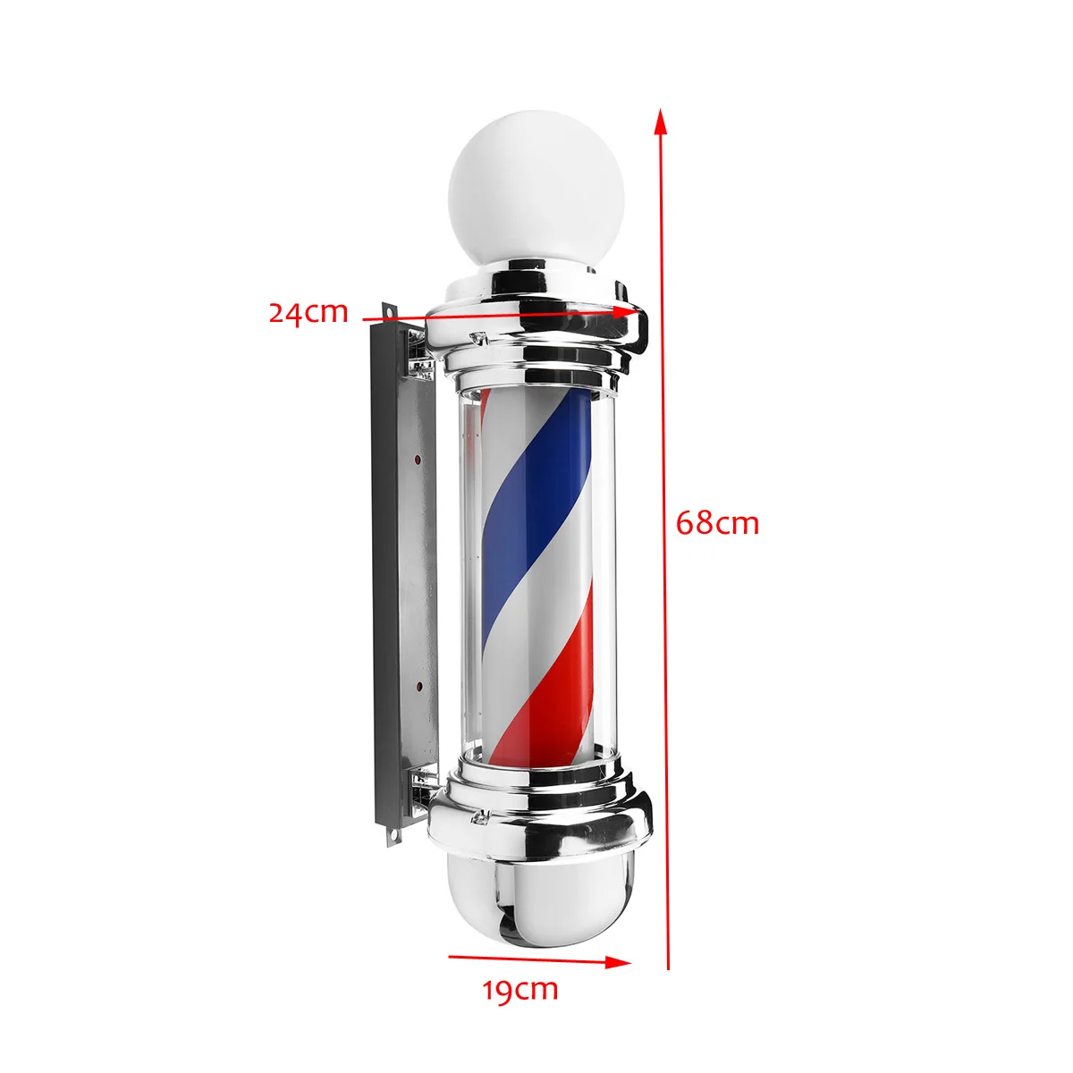 Barber Pole Led Light Hair Salon light Rotating light lamp with Bulb Marker lamp LED Downlights 68x19x24cm 220V EU/110V US Plug