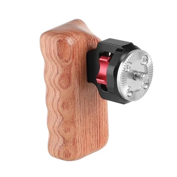 

Camera Wooden HandleGrip with M6 ARRI Thumbscrew Connection Mount Connector for DSLR Camera Cgae (Right Side)