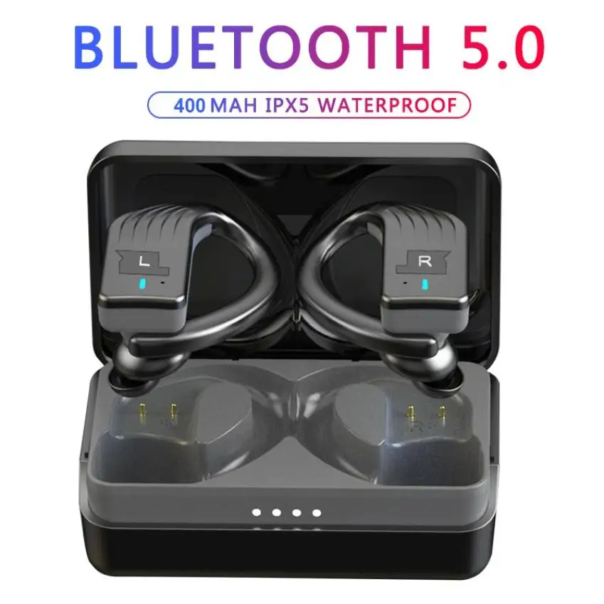

Z2 TWS 5.0 Earhook Bluetooth Headset Touch Control Sports Headphone 400mA Cabin HiFi Bass Earphone Silicone Ear Hanging Earbuds