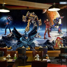 Пользовательские Настенные обои 3D дети мультфильм обои водонепроницаемый задний план стены Железный человек декоративная живопись