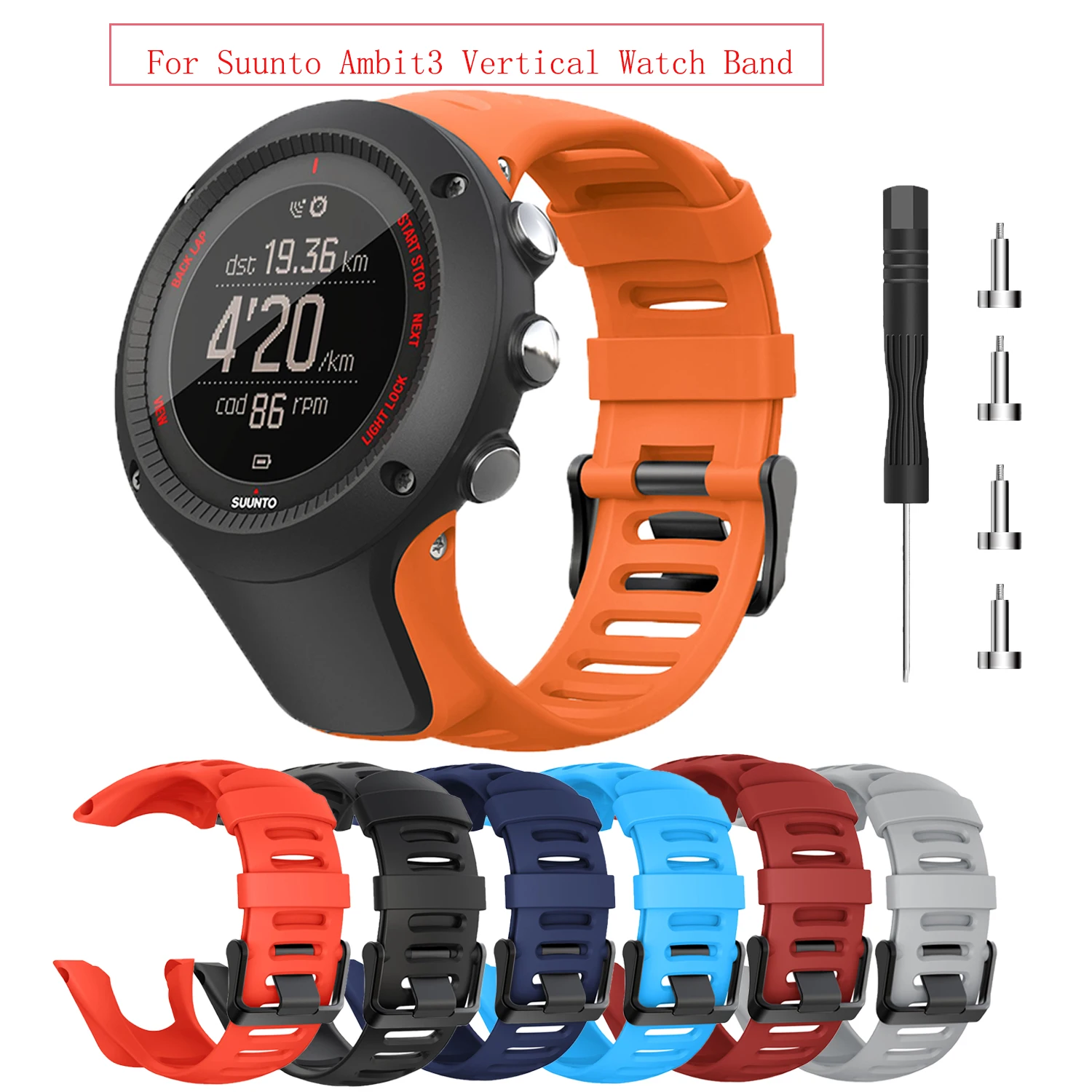 Cinturino Sportivo In Silicone Per Suunto Ambit Series 1/2/3 Cinturino Verticale Per Suunto Ambit 1/2S/2R/3P/3S/3R Sostituire Il Braccialetto