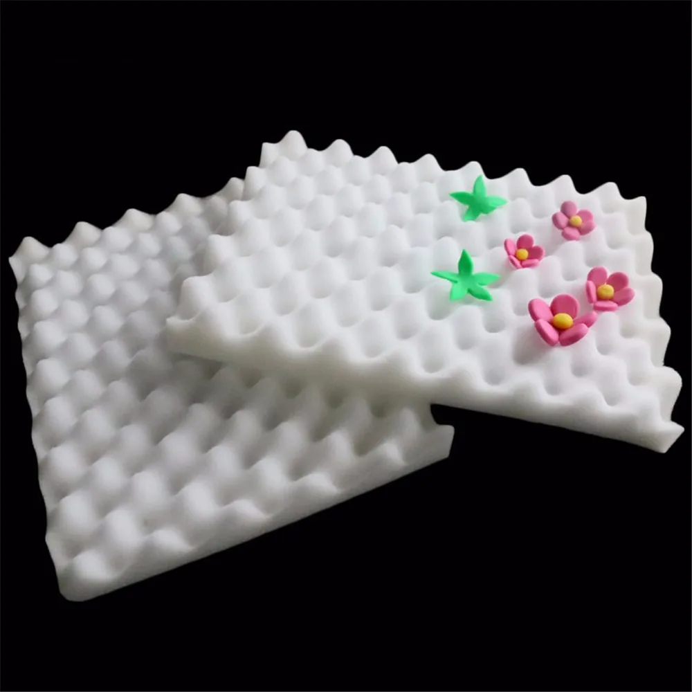 

2pcs Foam Drying Pads Sponge Mats Paste Mold Bakeware Tool Cake Fondant Sugar Flower Tool Mold Mat Shaping Sponge Pad Gum