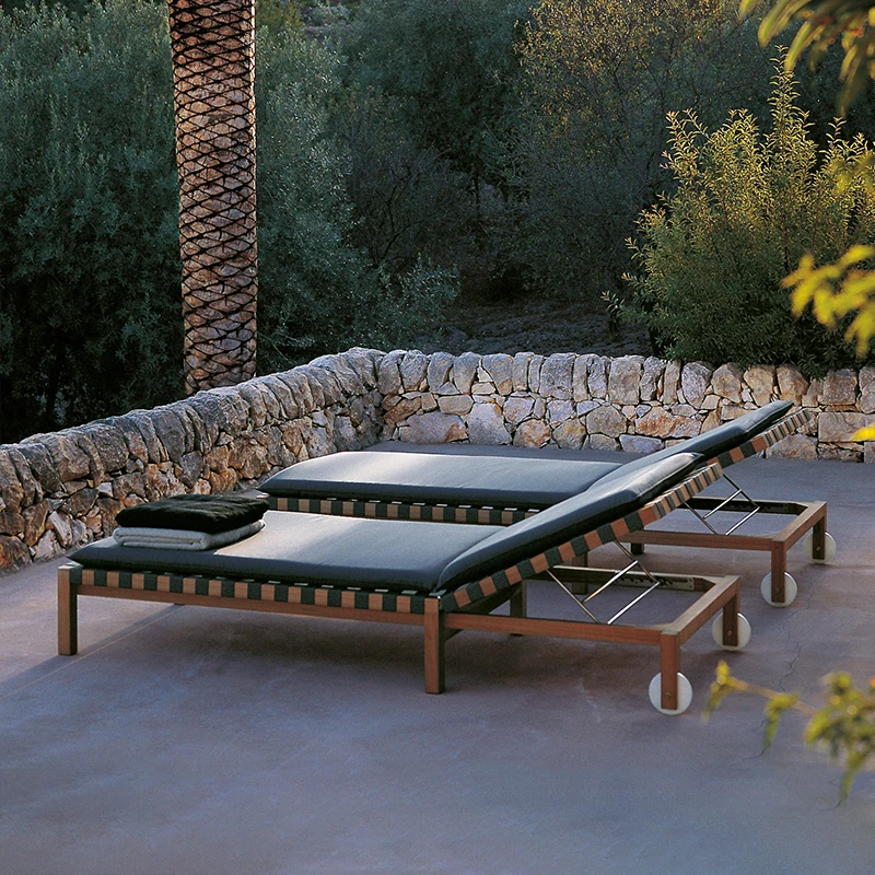 Outdoor Lounge Chair Terrace Balcony Leisure Folding Bed Villa Courtyard Teak Rattan Swimming Pool Beach Chair