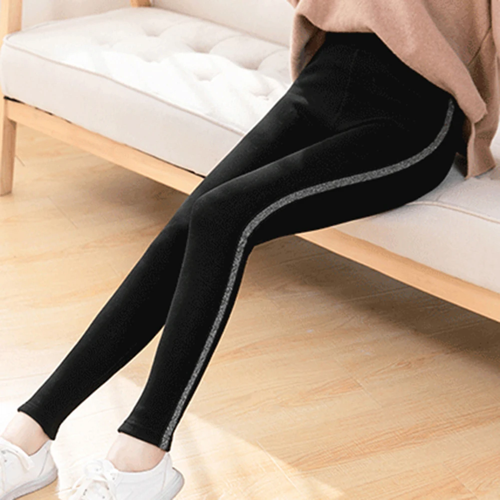 Теплые брюки для женщин плюс бархатные зимние Леггинсы Спортивные сохраняющие тепло однотонные брюки с высокой талией Большие размеры женские брюки