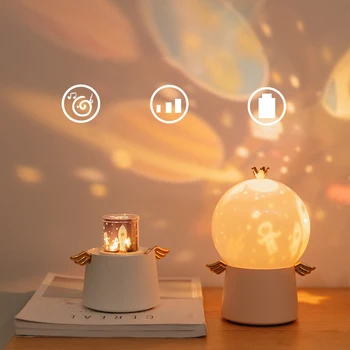 

Angel Projection Lamp LED Multi-function Fantasy Starry Sky Rotating Music Night Light Creative Birthday Gift For Children Baby