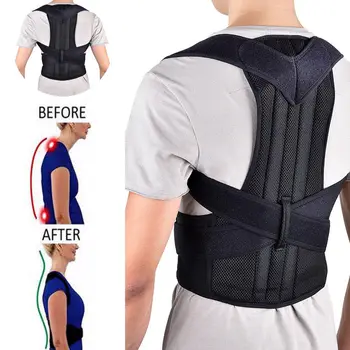 

Hirigin Adjustable Back Spine Posture Corrector Adult Humpback Pain Back Support Brace Shoulder Belt Posture Correction