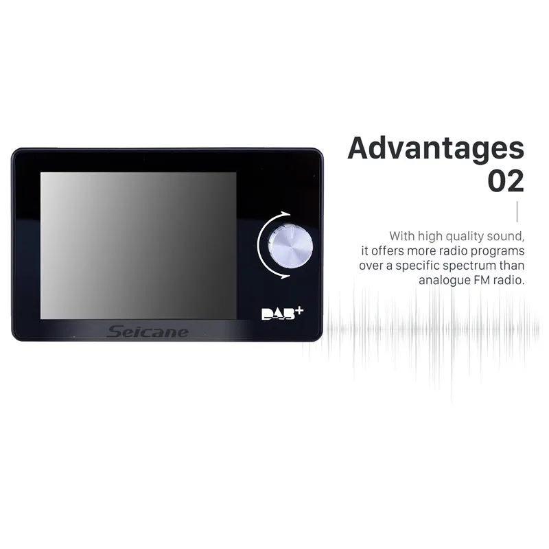 Seicane 2,8 дюймов в автомобиле DAB/DAB+ приемник Bluetooth Музыка Hands-Free USB/TF музыкальный адаптер с реальным цветом TFT-LCD экран