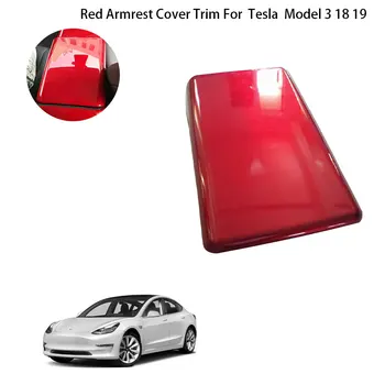 

Center Console Armrest Storage Cover Trim Red Color For Tesla Model 3 18 19