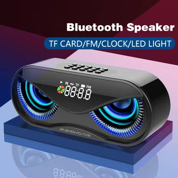 

Alarm Clock speaker TWS Bluetooth wireless column LED Flash Loudspeaker FM Radio TF Card high power 10w portable sound system