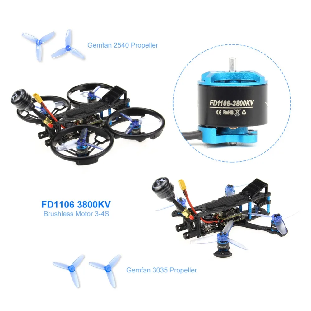 HGLRC Sector132 3-4S FPV гоночный Дрон BNF 1080P Caddx детская черепаха V2