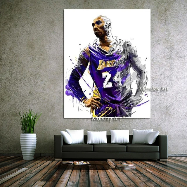 100% Canvas Painting Kobe Bryant Poster Basketball Modern Simple Living  Room Basketball Player Hotel Apartment Canvas Wall Art