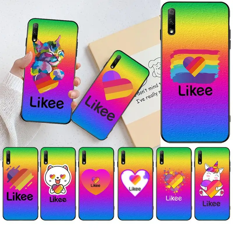 NBDRUICAI Likee милый мультяшный Кот Любовь Сердце черный чехол для телефона Huawei Nova 6se 7