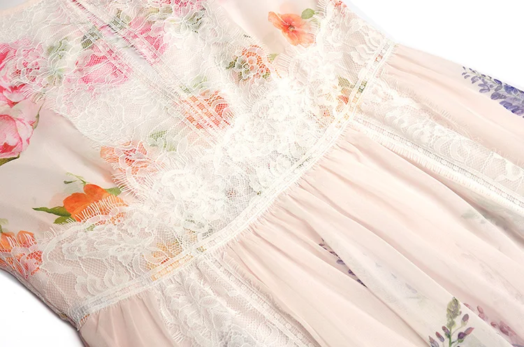 MoaaYina/модное дизайнерское платье для подиума; сезон весна-осень; женское платье с длинными рукавами; Кружевное Платье макси с цветочным принтом