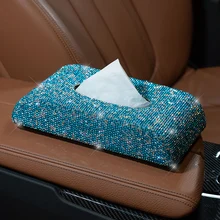 1 шт. Универсальный Bling crystal diamond Стразы для автомобиля бумажная коробка для полотенец коробка для салфеток