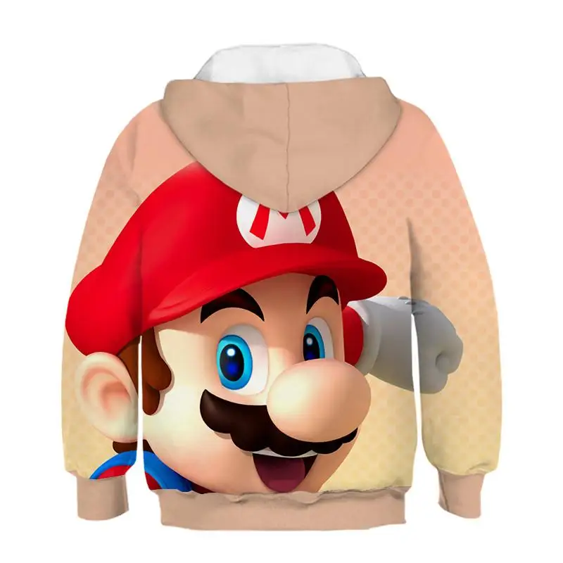 Ведущая игра Super Mario Bros. Мультперсонажем, унисекс, для мальчиков и девочек свитер с капюшоном с Объёмный рисунок(3D-принт) Модный свитшот для мальчиков