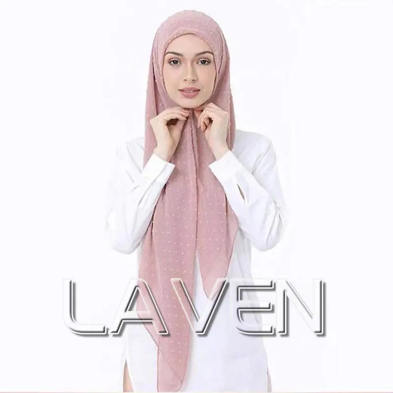 

Pom chiffon hijab scarf plain soft ball shawls muslim scarves headscarf solid color wraps Turbans headband scarves 20 color