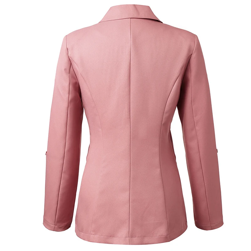 New Womens Elegant Blazer Women Long Sleeve Blazer Plus Size Suit Coat Black Gray Pink Ladies Office Work Business Outwear