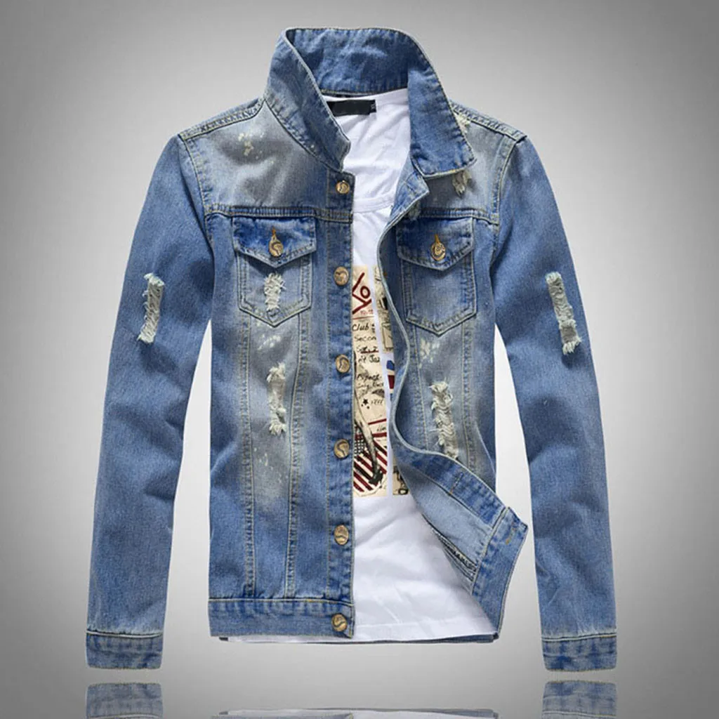 Pria Jaket Denim Pria Baru Gaya dan 