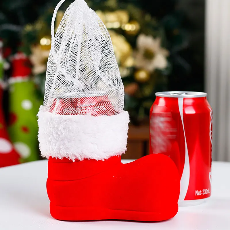 Christmas Wine Cola Bottle Boots Xmas Festival Candy Bag Decoration Creative