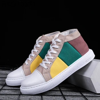 

Skate Shoes Fashion Breathable High Top Canvas Shoes Men Casual Fashion Designer Summer Shoes Men 2020 Zapatillas Hombre Tenis