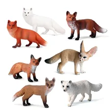 Jouet de Simulation d'animaux sauvages en plastique, modèle d'action en PVC, Collection de figurines de renard, poupée pour enfants, cadeau cognitif, 2020