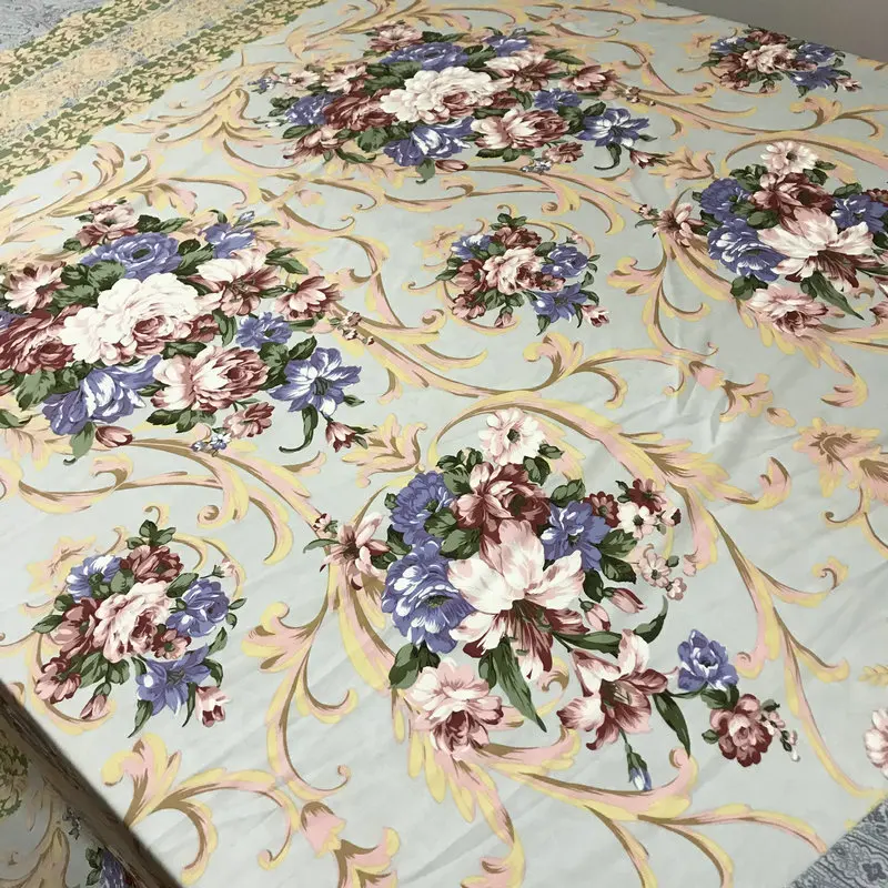 Шелковые ткани для дома покрывало для кровати метр чистый шелк атлас Шармез ширина 2,4 м принт Ретро цветок высокого класса