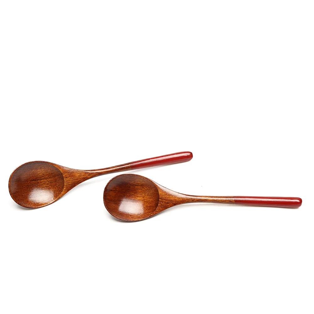 Party Coffee Large Tableware Kids Kitchen Tea Rice Restaurant Soup Long Handle Dessert Wooden Spoon Accessories Home