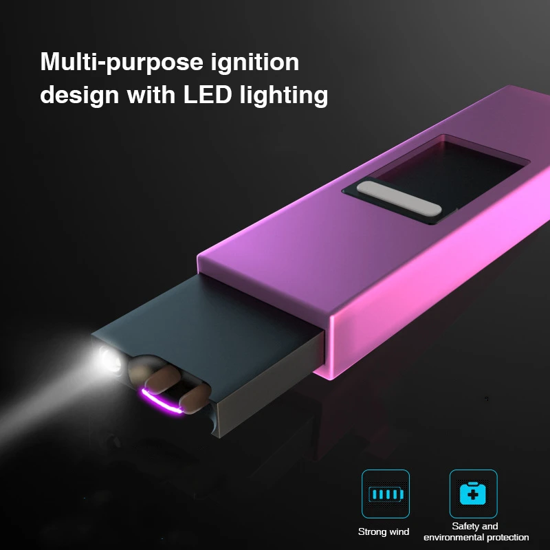 

Rechargeable Windproof USB Arc Lighter Electric with Led light Function Tungsten Heating Electronic Cigarette Lighters