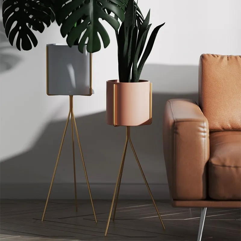Роскошная напольная подставка для растений в скандинавском стиле гостиной