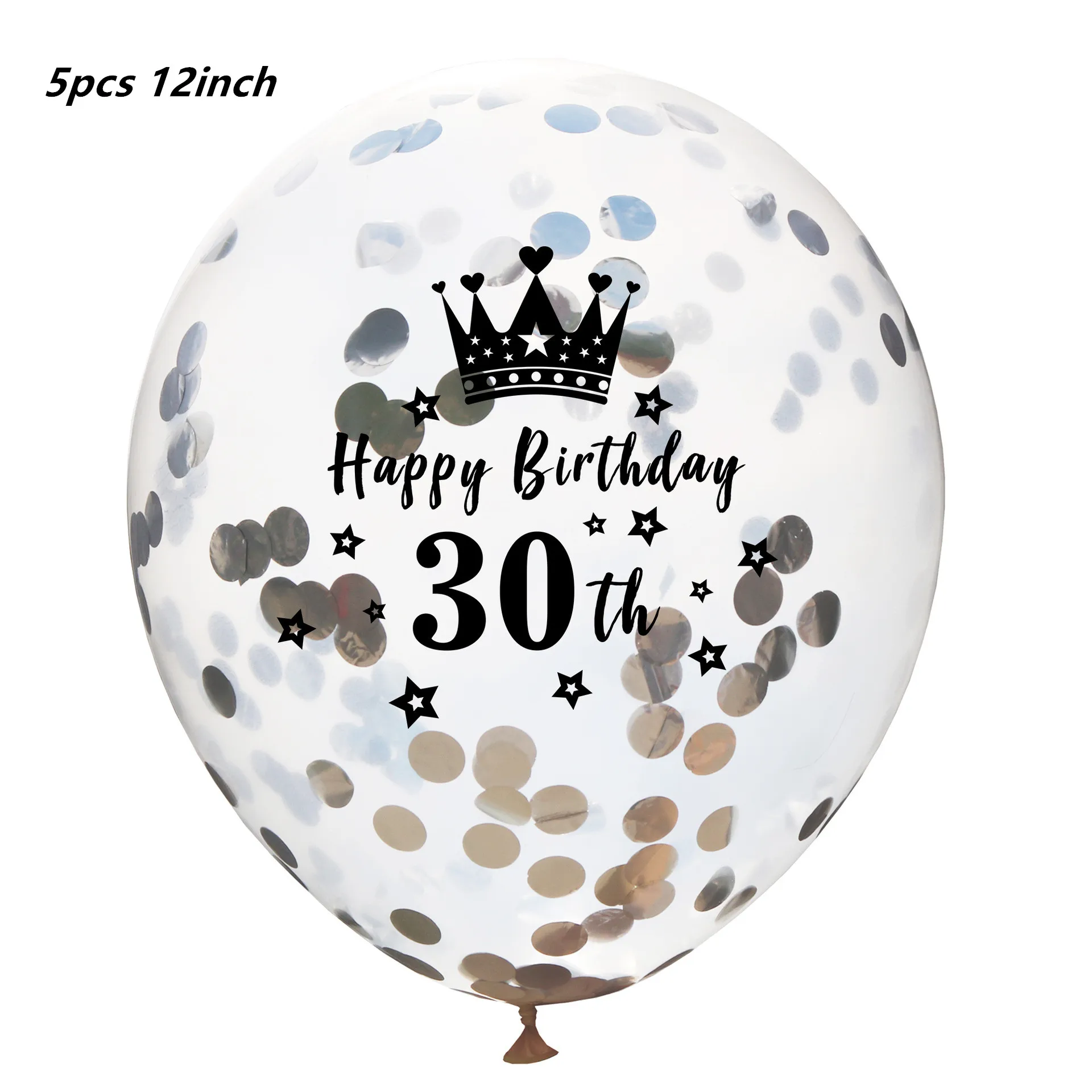 10 шт 12 дюймов 21th 30th 40th 50th 60th шарики ко дню рождения воздушные шары для дня рождения вечеринки 30 40 50 60 70 80 шарики ко дню рождения s шарики для вечеринки - Цвет: 5pcs silver 30
