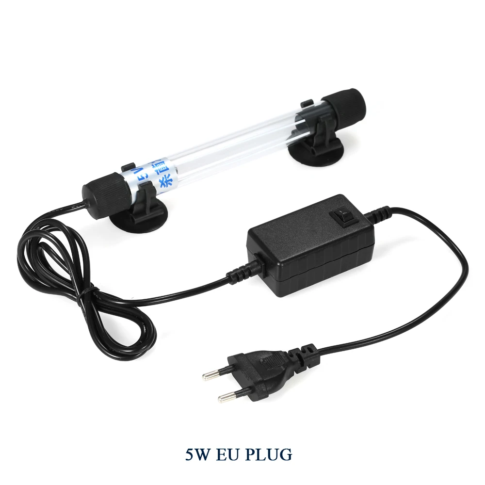 5W EU Plug 13 Вт УФ-светильник для стерилизации, погружной ультрафиолетовый стерилизатор, дезинфекция воды, AC220-240V, светодиодный светильник для аквариума - Цвет: 5W EU Plug